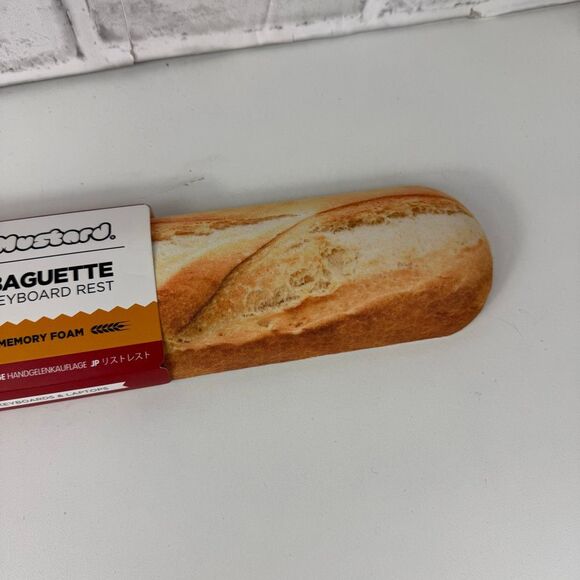 Mustard Baguette Keyboard Rest Funny Gag White Elephant NWT - Picture 3 of 6